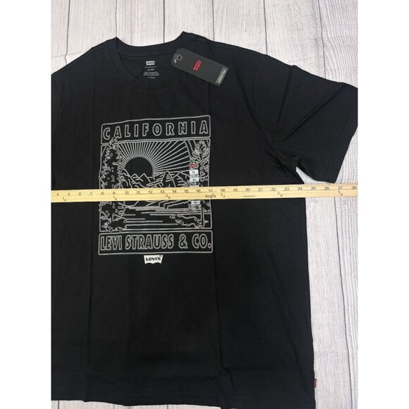 Levis Black California Graphic Mens T-Shirt XL Relaxed Fit 100% Cotton - Picture 5 of 7